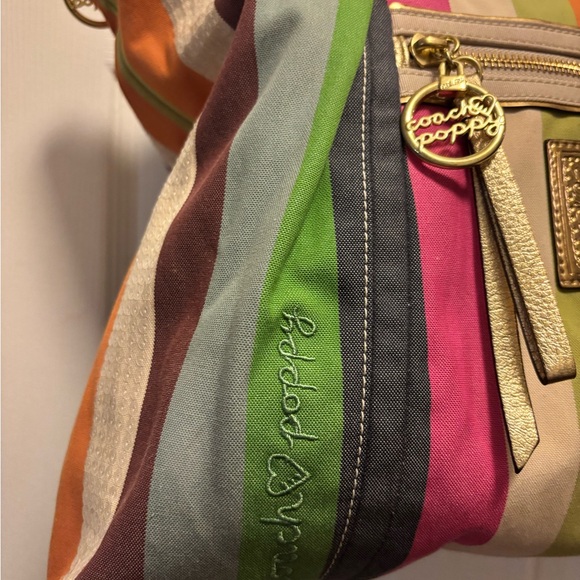 Coach Poppy Y2K 2010 (16326) Heritage Legacy Stripe Large Tote in EUC (#1) - Picture 3 of 14